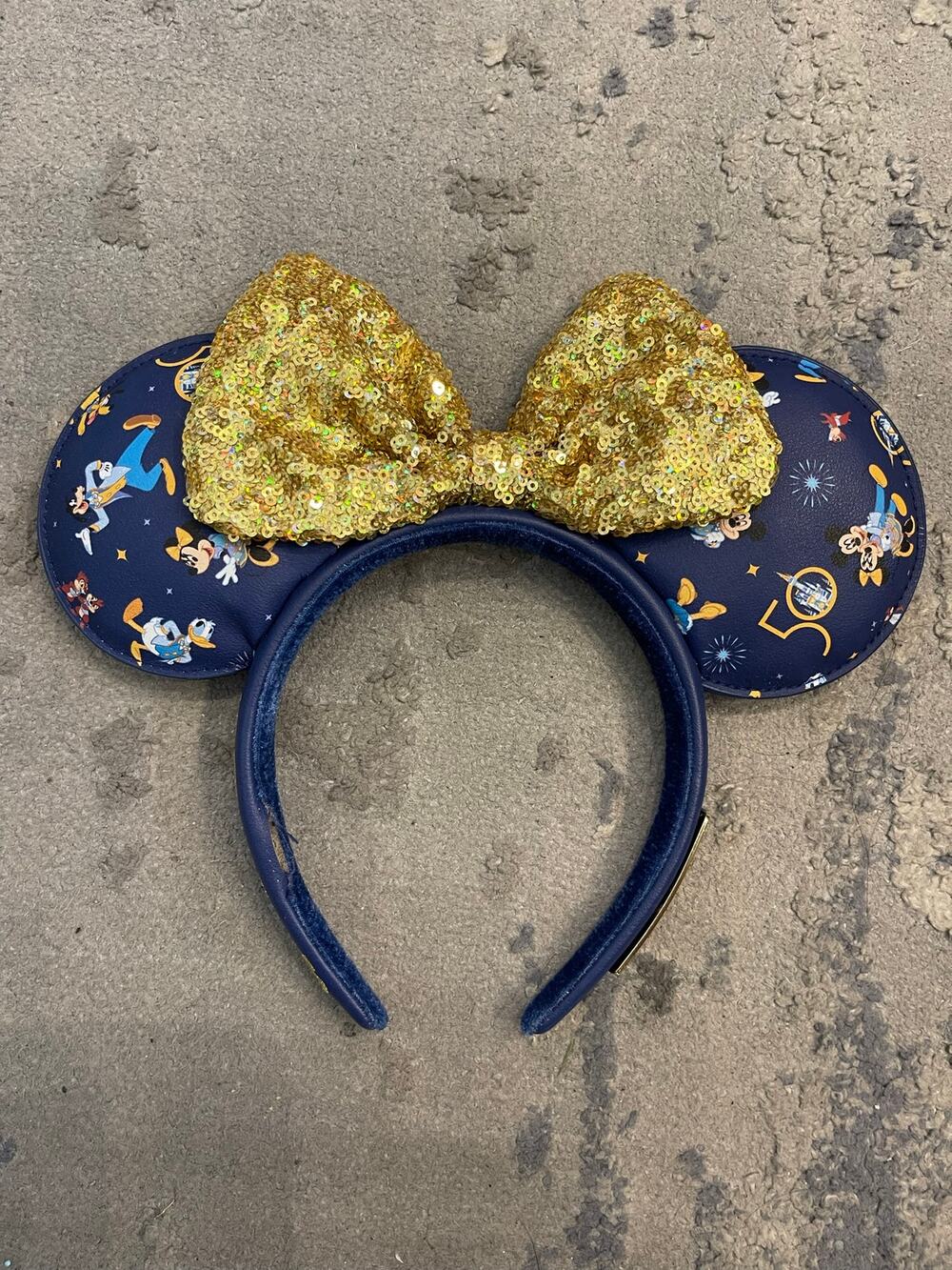 Disney Loungefly 50th anniversary Blue Gold Minnie Ears